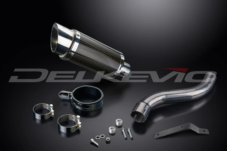 Triumph Daytona 955i 2001-2006 Kit de silenciador de escape de carbono redondo de 8" sin cordones Foto 3 de 4