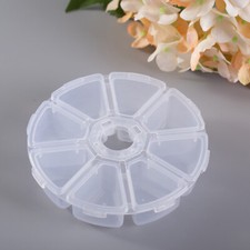 2X Clear Round Jewelry Beads Display 6/8 Organizer Case compartments Storage Box