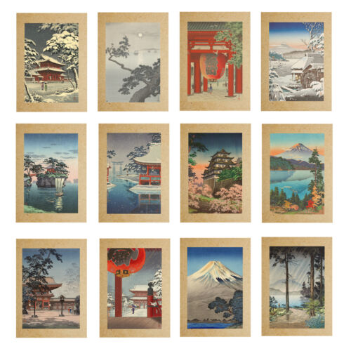 Vintage Poster Japanese Ukiyoe Landscape Paint Wall Prints Decor A4 8"x12" - Afbeelding 1 van 17