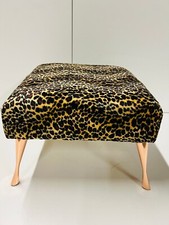 brand new animal Leopard print footstool with rose gold metal legs handmade nice