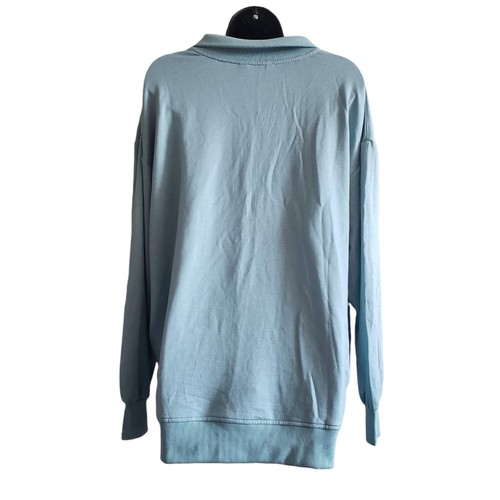Three Dots Pullover Sweater Fleece Quarter Zip Womens Long Sleeve Nile Blue XL - Picture 5 of 9