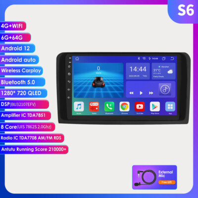 Für Benz ML350 W164 GL320 X164 9'' Android12 RDS Autoradio GPS NAV 6+64GB CarPlay