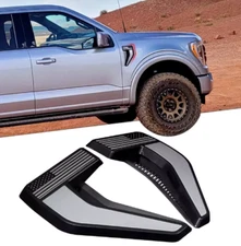 For F150 2021 2022 2023 Side Fender Vents Cover Trim with USA Flag Pattern Badge