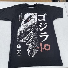 Godzilla Face Black  White Poster T-Shirt Ripple Junction