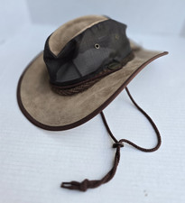 Barmah Suede Hat Drover Foldaway Mesh Airflow Panama Outdoor Sz Medium