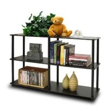 Furinno Turn-N-Tube 3-Tier Double Size Storage Display Rack Espresso & Black ...