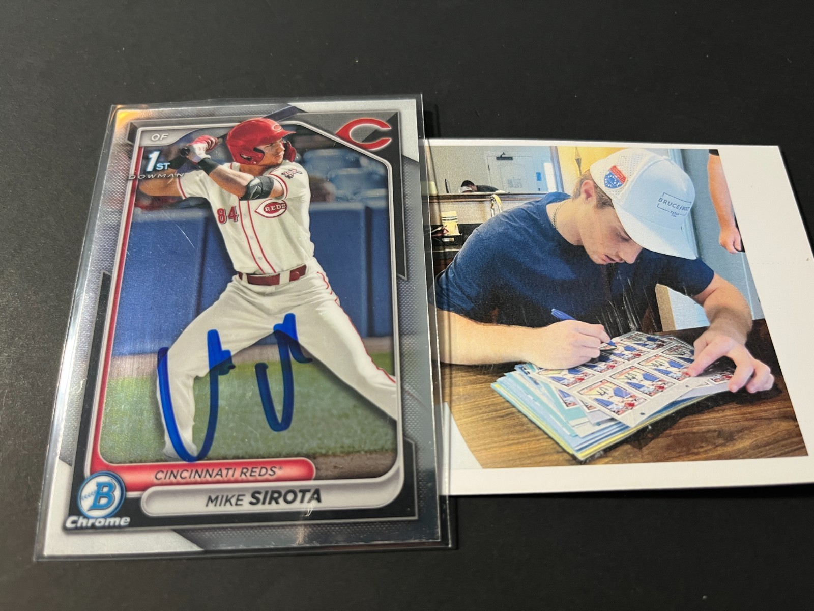 Mike Sirota Los Angeles Dodgers Auto Signed 2024 1st Bowman Chrome .