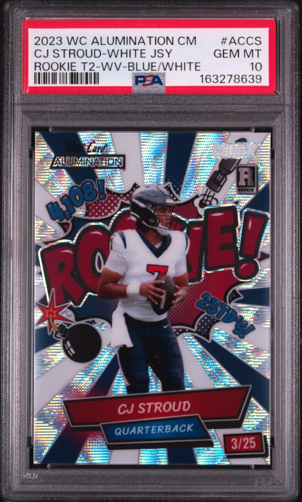 2023 WILD CARD ALUMINATION COMIX CJ STROUD EDITION CJ STROUD ROOKIE 3/25 PSA 10