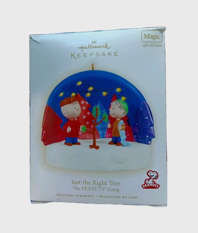 Vintage Hallmark Peanuts "Just the Right Tree" Magic Light & Sound Ornament New!