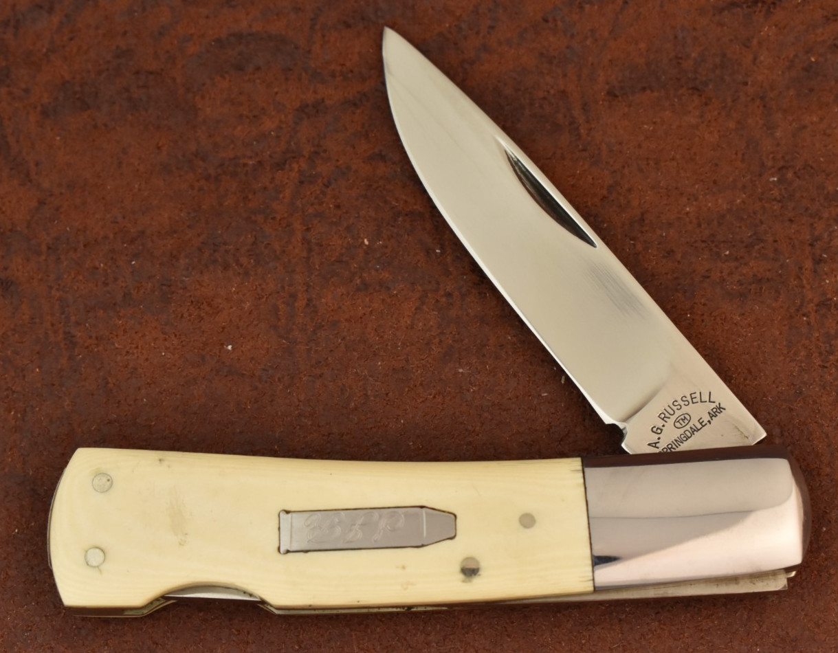 VINTAGE AG RUSSELL MADE IN JAPAN BULLET PREMIUM LOCKBACK KNIFE NICE (26521)