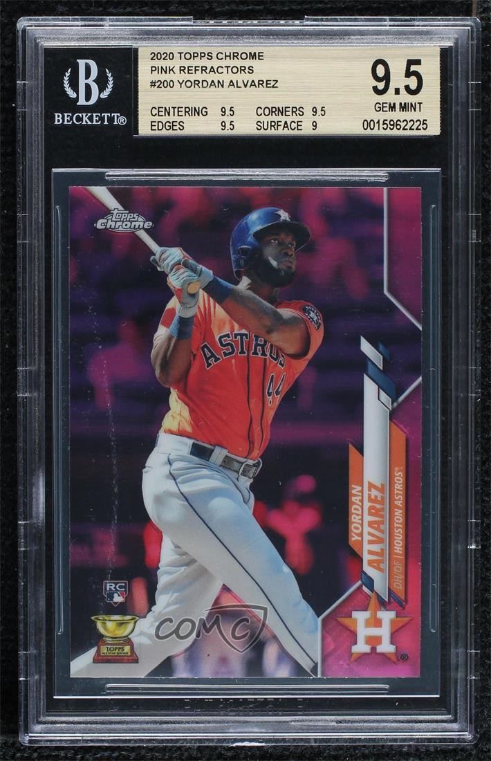 2020 Topps Chrome Pink Refractor Yordan Alvarez #200 BGS 9.5 GEM MINT v7j