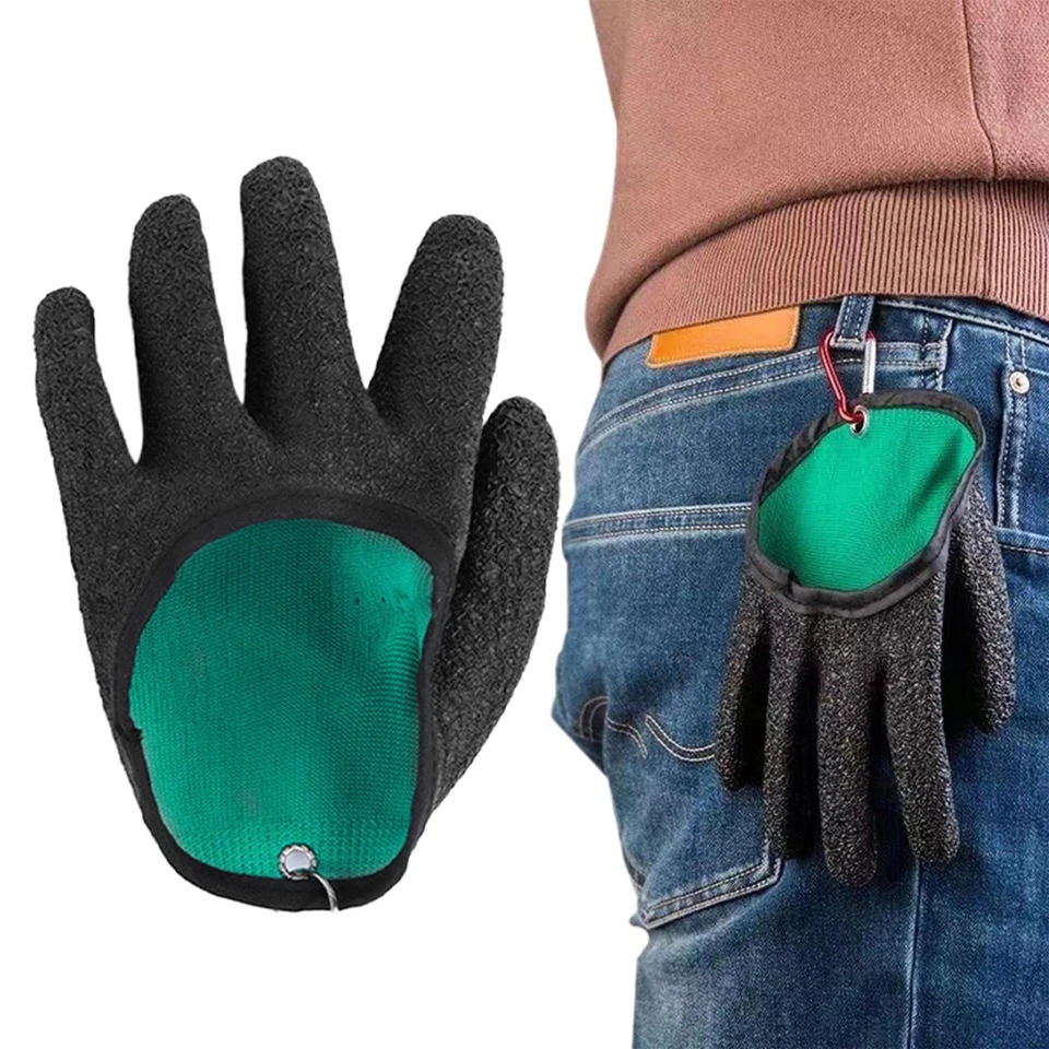 Guantes de Manejo de Peces Guantes Portátil Resistentes al Desgaste Mitón de Protección Foto 2 de 4