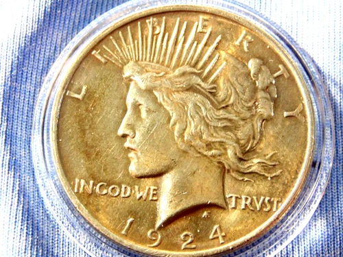 1 - 1924p  SILVER PEACE DOLLARS  Uncirculated - AUTHENTIC AMERICAN SILVER COIN