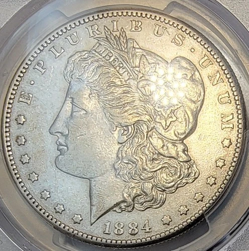 1884-S - AU50 - MORGAN SILVER DOLLAR IN GOOD-QUALITY CONDITION, DETAIL