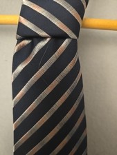 Ferrecci Uomo Men's Neck Tie Designed In Italy Black Pink & Grey Repp Tie
