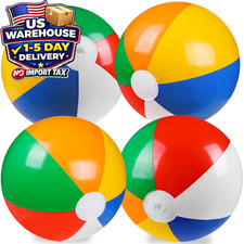 4 Pack 20" Inflatable Big Beach Balls Rainbow Swimming Pool Water Games Toys Kid