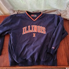 University Of Illinois Illini XL College Pullover Crewneck Windbreaker Jacket