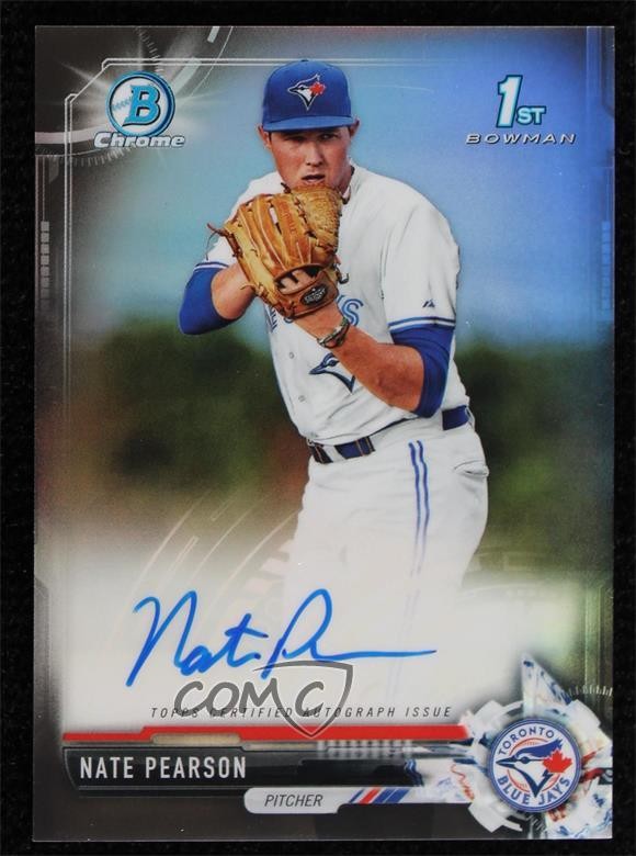 2017 Bowman Draft Chrome Pick Black Refractor 28/75 Nate Pearson Auto 7c5