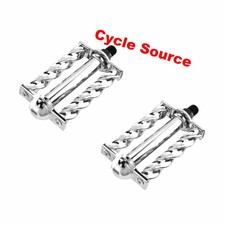 SQUARE TWISTED PEDALS 1/2" Chrome Cruiser Chopper LOWRIDER CLASSIC BICYCLE BIKE
