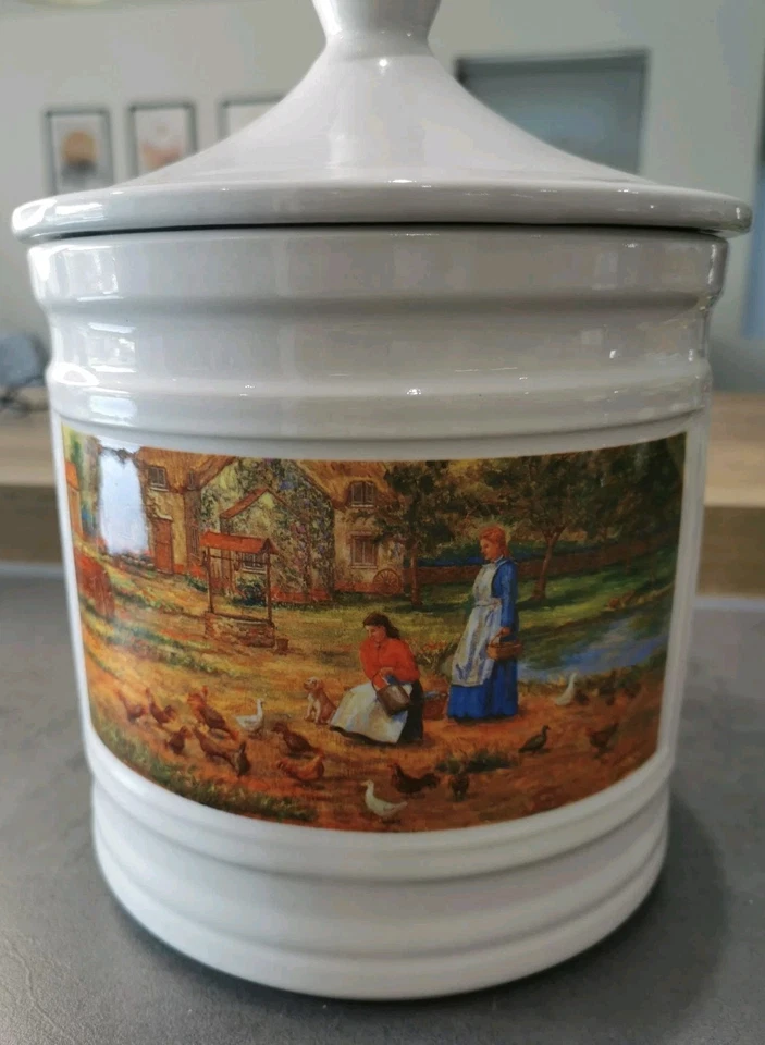 Vintage Marks And Spencer Ceramic Biscuit Barrel Cookie Jar Storage  - Image 2 of 4