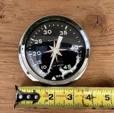 60’s Airguide Sea Speed Boat Speedometer 0-45 Mph w Pitot Transom Mount + Cover