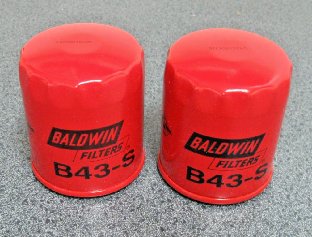 Baldwin B43-S Oil Filter 2 Pack fits John Deere TY9426, GM 96879797, New