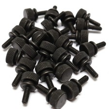 6-32 X 3/8" Knurled Thumb Screws, Black, 25pcs