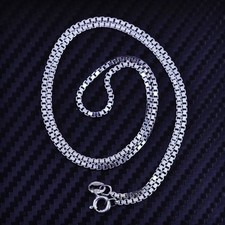20  2mm, vintage Italian sterling silver 925 box chain necklace