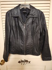 Nice Sturdy Fitted Vintage Black Leather Ladies Jacket