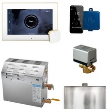 Mr. Steam MS225EC1 XButler Steam Shower Kit White x Satin Brass