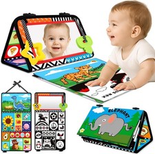 Baby Toys 0-6 Months - Tummy Time Toy Black and White High Contrast Newborn Toys