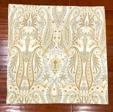 Pottery Barn Blythe Paisley Floral Cream Euro Pillow Sham Gold Blue