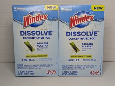 2 Boxes Windex Dissolve Concentrate MultiSurface Cleaner Refill Pods 2 Per Box