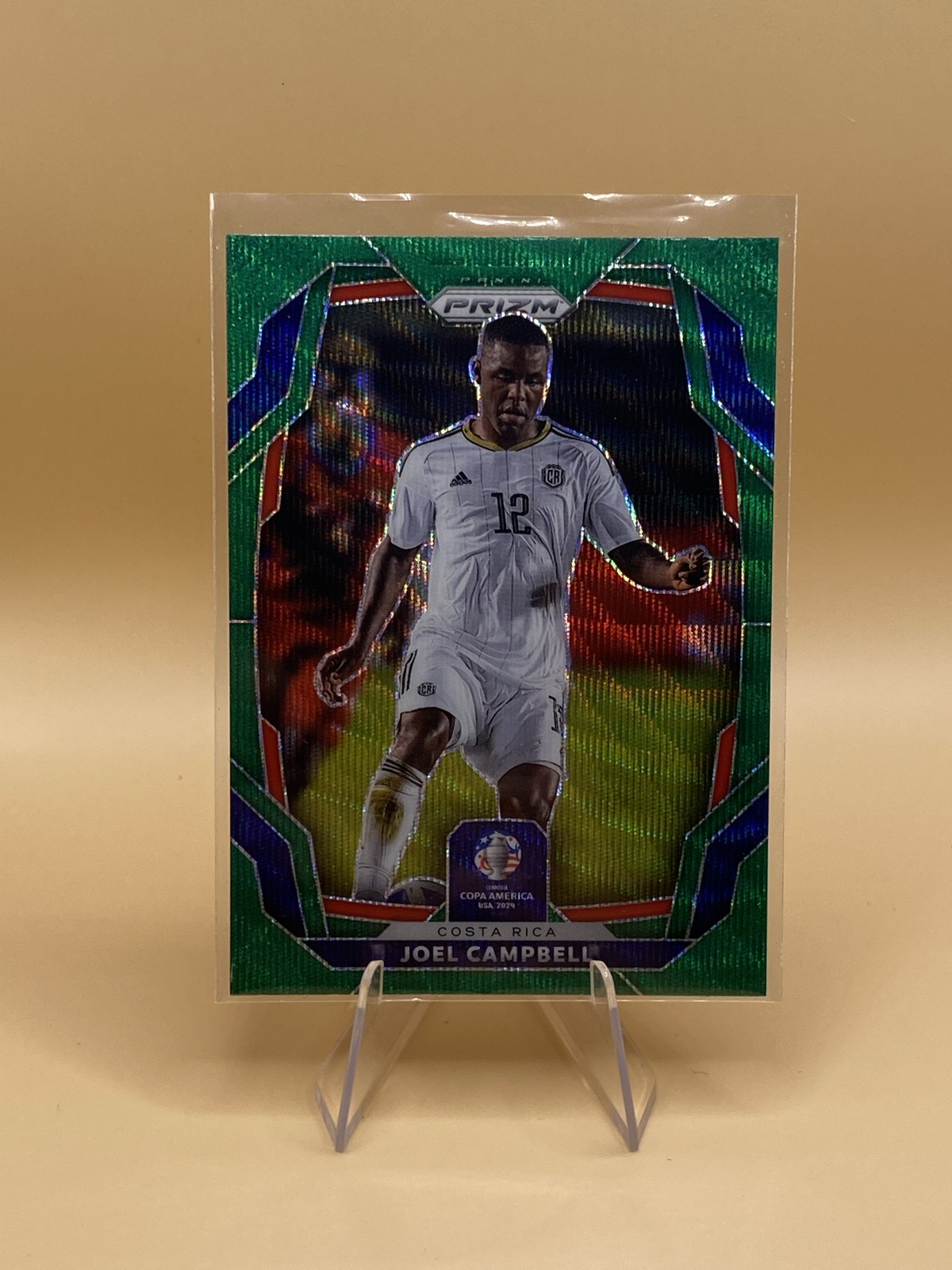 2024 Panini Prizm CONMEBOL Copa America Joel Campbell #180 Green Wave Prizm Card