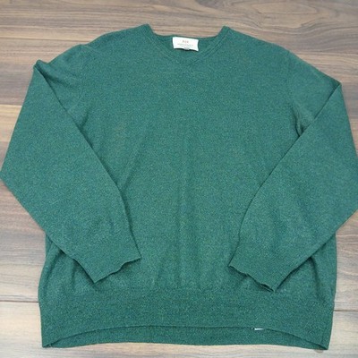 Hawes & Curtis dunkelgrüner Herren Pullover mit V-Ausschnitt - 100% Wolle - Größe XL