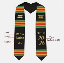 Kente Graduation Stole 2026, African Kente Style Graduation Stole Personalized