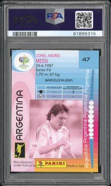 2006 Panini World Cup Germany #47 LIONEL MESSI Argentina PSA 7 view 2