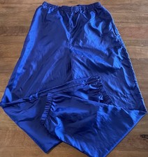 Vintage 80  s Nike Gray/Red Tag Windbreaker Track Pants Blue Nylon RARE Size MED