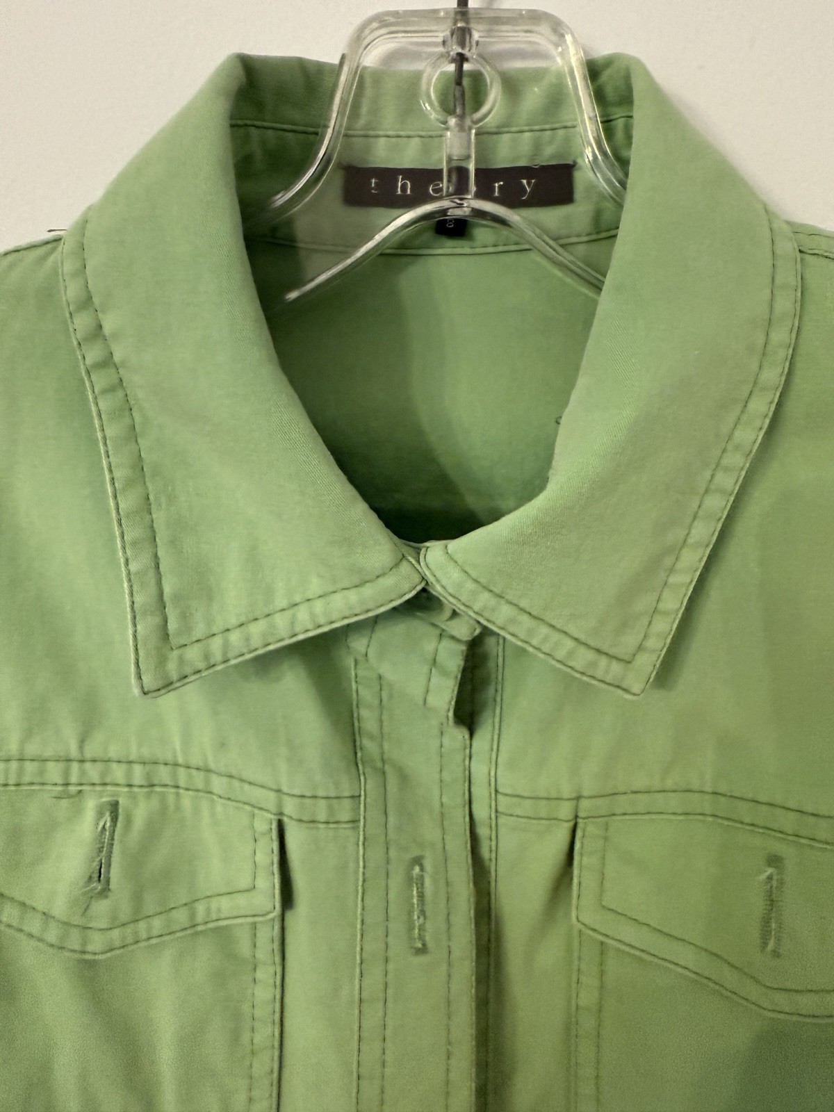 Theory beautiful fitted green jacket, pleated, ci… - image 1