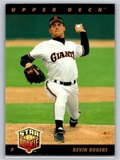 1993 Upper Deck #8 Kevin Rogers Star Rookie San Francisco Giants Pitcher Card. rookie card picture