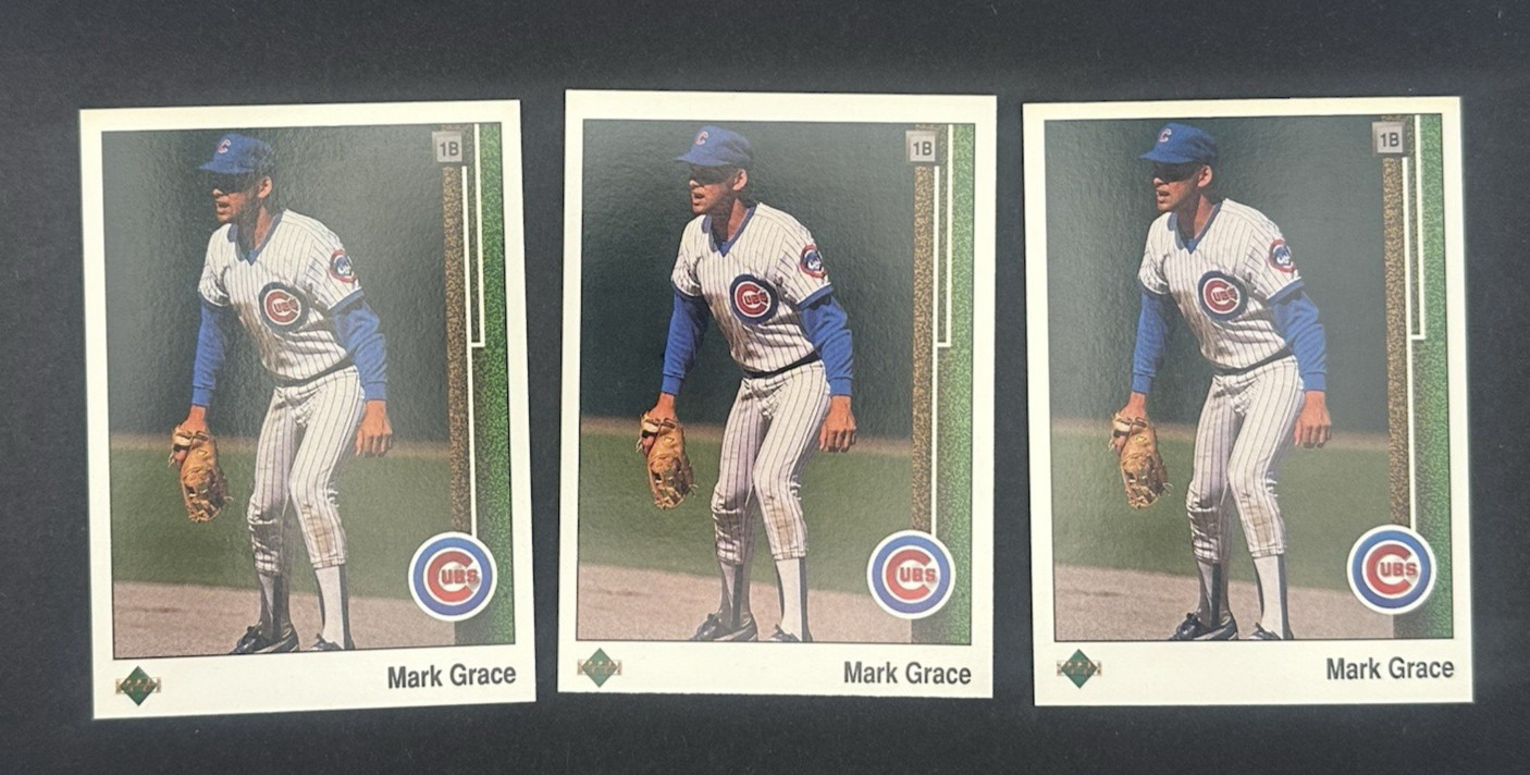 3 Card Lot - 1989 Upper Deck - Mark Grace #140 Cubs C097