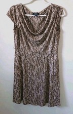 Tahari Arthur S Levine Dress Women's 8P Beige Brown Leopard Print Mini