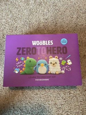 WOOBLES Zero to Hero Beginner to Intermediate 3 project CROCHET KIT Gift Box NEW