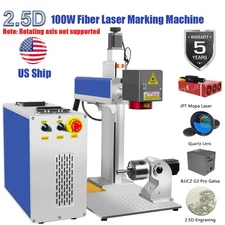 US 2.5D 100W JPT Mopa Fiber Laser Marking Machine Metal Deep Relief Engraving