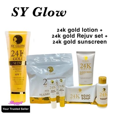 SY GLOW 24K Resorcinol Rejuv Set + 24K  Whitening Lotion SPF 75 + 24K Sunscreen