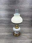 Vintage Hobnail Milk Glass Hurricane Student Desk Lamp Fenton Style