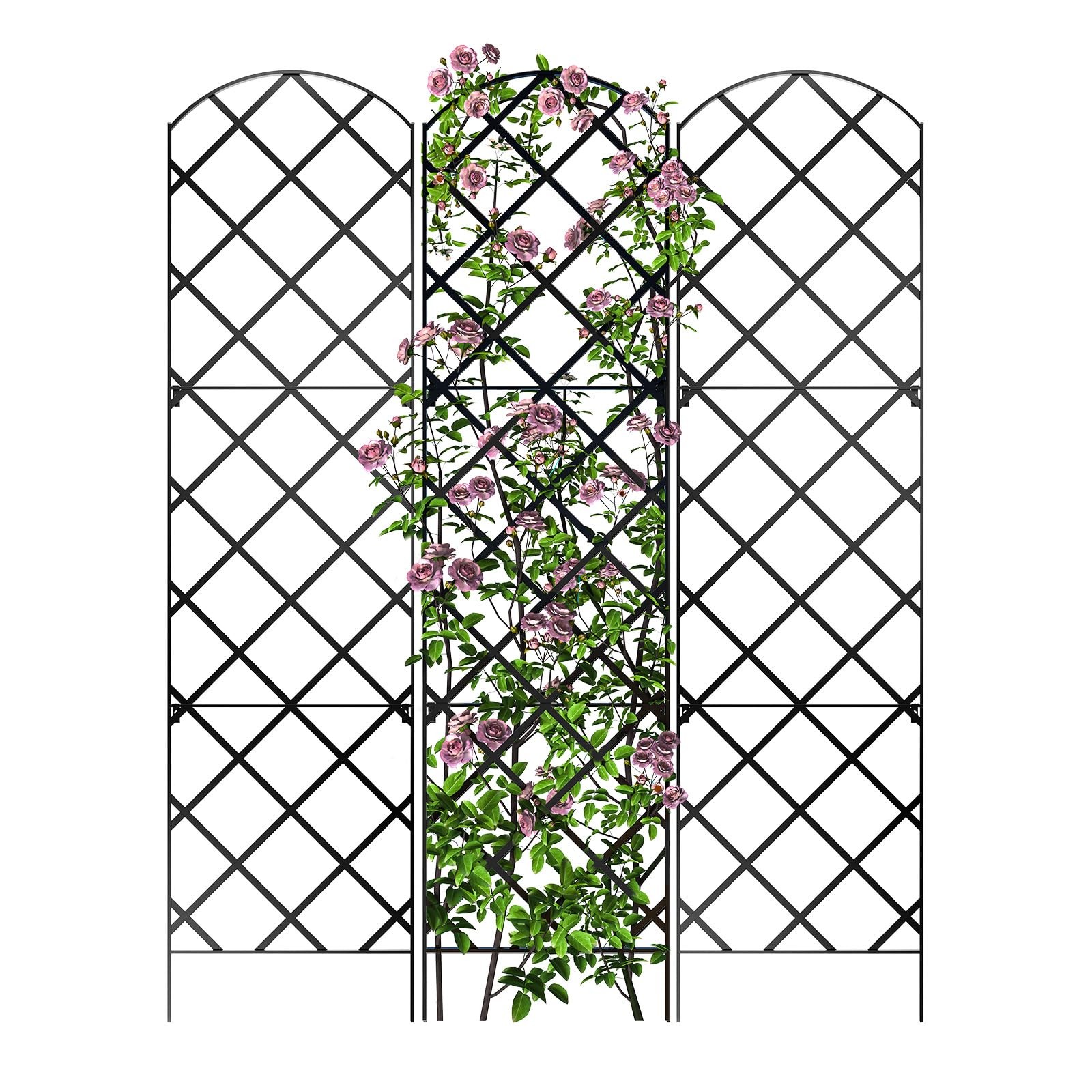 Giant Trellis, 108” high (9’ Tall) by 28” Wide Trellis with Arched top - Pack...