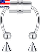 5-18 Pcs Nose Rings Hoops Fake Nose Ring Fake Septum Fake Lip Rings Fake Septum