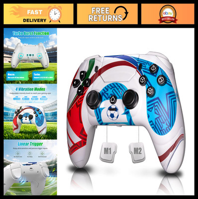 Wireless Gaming Controller for PS5/Pro/Slim/PC - Bluetooth, LED Light, Turbo, 6-