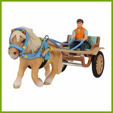 Schleich 42040 Ponykutsche Sulky mit Shetland Pony Geschirr aus Leder